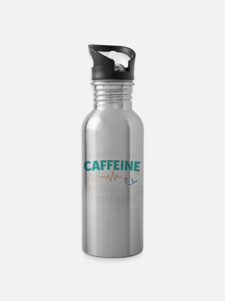 Nachtschicht-krankenschwester, Müde - Trinkflasche mit integriertem Trinkhalm - Lightsilver