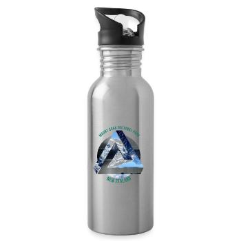 Mount Cook Neuseeland Wanderlust Geschenkidee - Trinkflasche mit integriertem Trinkhalm - Lightsilver - Rechts