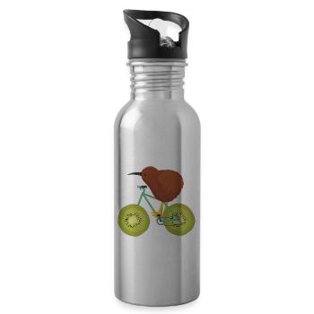 kiwi - Water bottle with straw - silver - Right