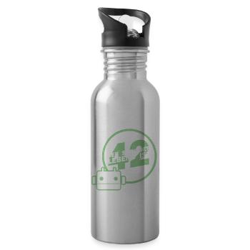 Sinn des Lebens 42 Anhalter Galaxis Fan Geschenk - Trinkflasche mit integriertem Trinkhalm - Lightsilver - Rechts