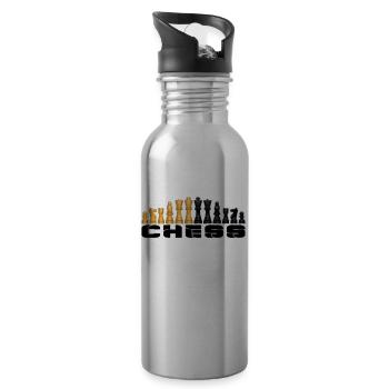 CHESS - Trinkflasche mit integriertem Trinkhalm - Lightsilver - Rechts