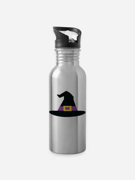 Witch Hat Purple - Trinkflasche mit integriertem Trinkhalm - Lightsilver