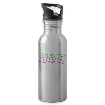 rave dj raver techno dubstep acid house party edm - Trinkflasche mit integriertem Trinkhalm - Lightsilver - Rechts