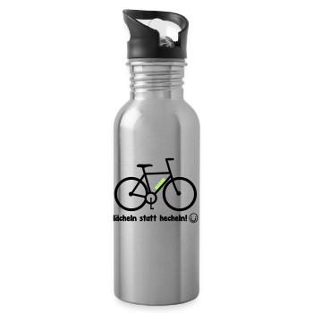 E-Bike Pedelec Funny Gift Bike eMTB Bike - Water bottle with straw - silver - Right