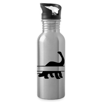 nom dinosaures - Gourde avec paille intégrée - argent clair - Droite