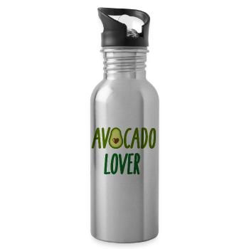 avocat - Gourde avec paille intégrée - argent clair - Droite