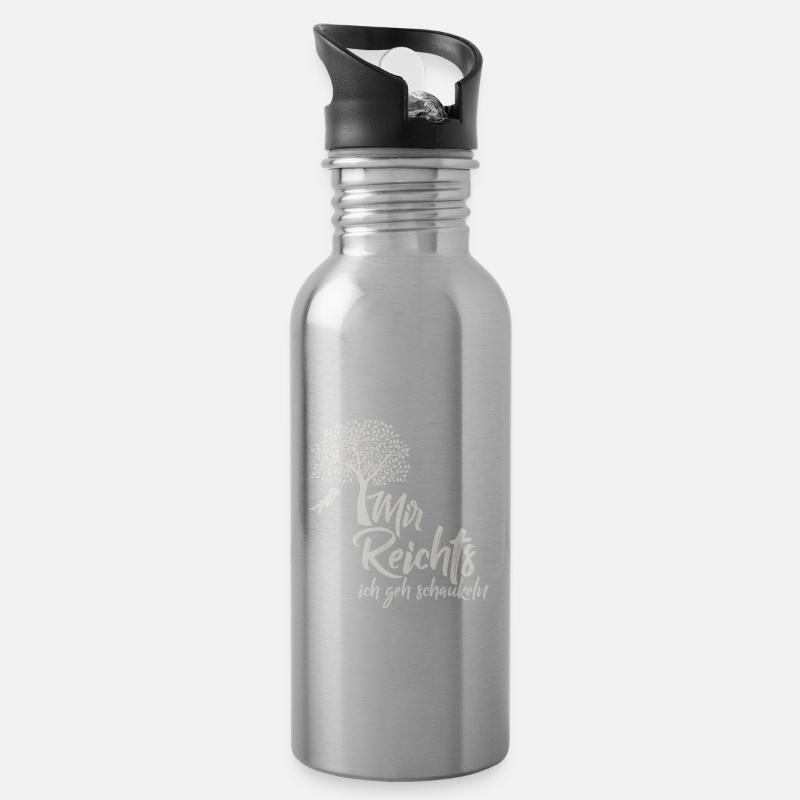 Baum. Schaukel. Spruch. - Trinkflasche mit integriertem Trinkhalm - Lightsilver