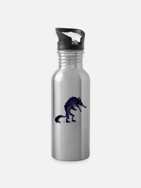 grim tonic - Trinkflasche mit integriertem Trinkhalm - Lightsilver