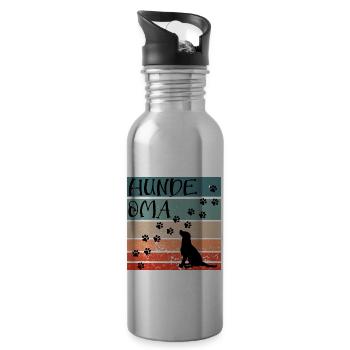Hunde Oma Vintage Labrador - Trinkflasche mit integriertem Trinkhalm - Lightsilver - Rechts