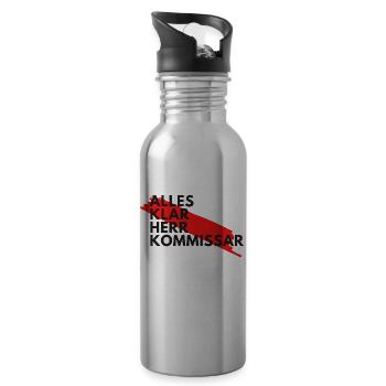 Alles klar Herr Kommissar - Trinkflasche mit integriertem Trinkhalm - Lightsilver - Rechts