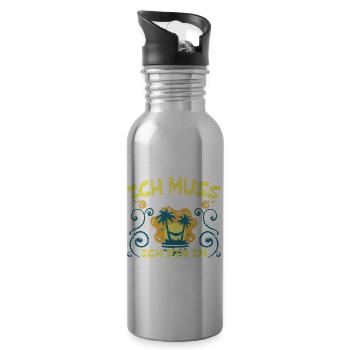 Rente Ruhestand - Trinkflasche mit integriertem Trinkhalm - Lightsilver - Rechts