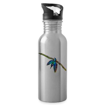 eisvogel - Trinkflasche mit integriertem Trinkhalm - Lightsilver - Rechts