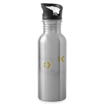I'm not a bug - I'm a feature! - Water bottle with straw - silver - Right
