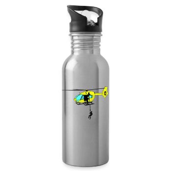 Hubschrauber Helikopter Helicopter Pilot Spotter - Water bottle with straw - silver - Right