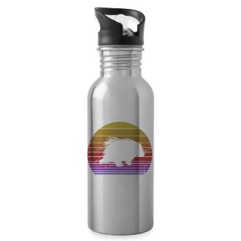 Stachelschwein Designs für Igel Stachelschwein Fan - Trinkflasche mit integriertem Trinkhalm - Lightsilver - Rechts