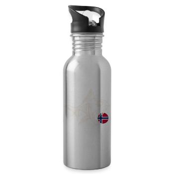 Norwegen Angeln Angler Angeltour - Trinkflasche mit integriertem Trinkhalm - Lightsilver - Rechts