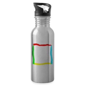 Rahmen für Kinder mit bunte Strichen - Trinkflasche mit integriertem Trinkhalm - Lightsilver - Rechts