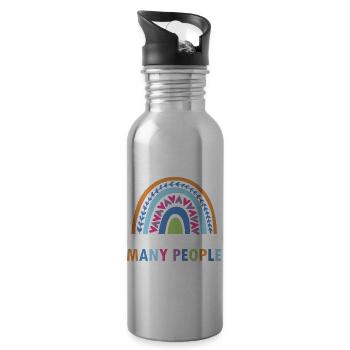 Dyslexia Therapy for Dyslexia Month - Water bottle with straw - silver - Right