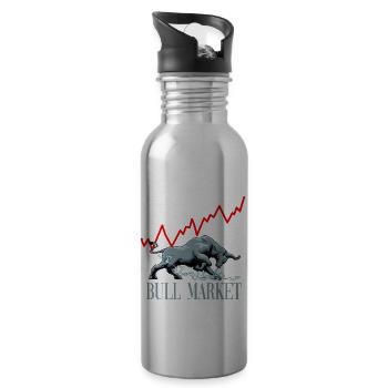 Bullen Markt Aktien Investieren Reichtum - Trinkflasche mit integriertem Trinkhalm - Lightsilver - Rechts