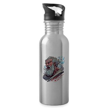 Starker Moses Prophet, der das Meer teilt Yam Suph - Trinkflasche mit integriertem Trinkhalm - Lightsilver - Rechts