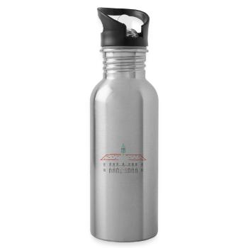 Magdeburg Altes Rathaus, Sachsen-Anhalt - Trinkflasche mit integriertem Trinkhalm - Lightsilver - Rechts