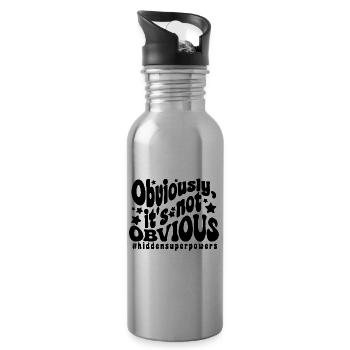 Evidemment, ce n'est pas évident (super pouvoirs) - Gourde avec paille intégrée - argent clair - Droite