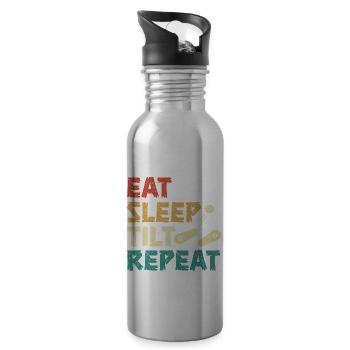 eat sleep histology repeat Design for a histology - Water bottle with straw - silver - Right
