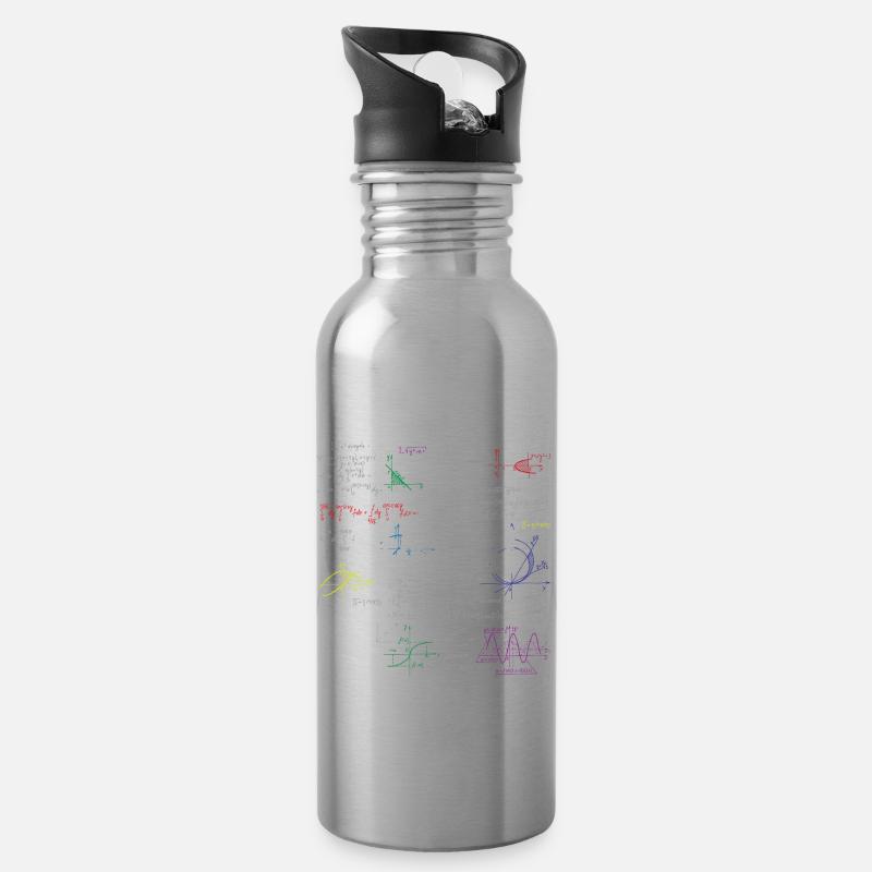 Mit Mir Muss Man Rechnen - Trinkflasche mit integriertem Trinkhalm - Lightsilver