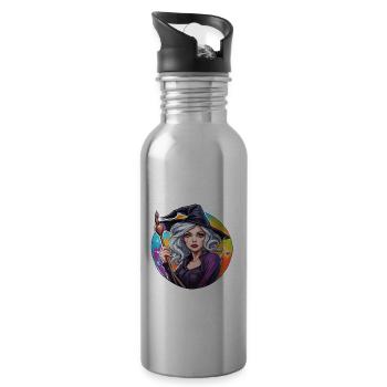 Witch / Magic / Witch Ritual / Fairy Tale / Spell - Water bottle with straw - silver - Right
