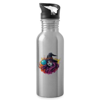 Witch / Magic / Witch Ritual / Fairy Tale / Spell - Water bottle with straw - silver - Right
