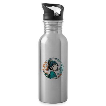 Anime / Comic / Japanisch / Zeichentrick / Cartoon - Trinkflasche mit integriertem Trinkhalm - Lightsilver - Rechts