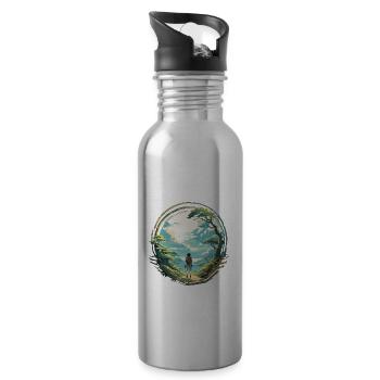 Anime / Comic / Japanisch / Zeichentrick / Cartoon - Trinkflasche mit integriertem Trinkhalm - Lightsilver - Rechts