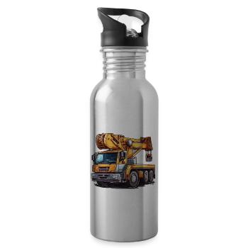 Grue / de chantier / treuil / système de grue - Gourde avec paille intégrée - argent clair - Droite