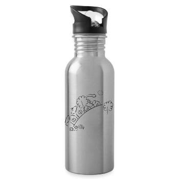 the world as I like it - Water bottle with straw - silver - Right