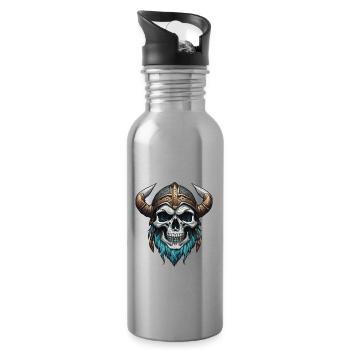 Wikinger / Thor / Odin / nordisch / _keltisch - Trinkflasche mit integriertem Trinkhalm - Lightsilver - Rechts