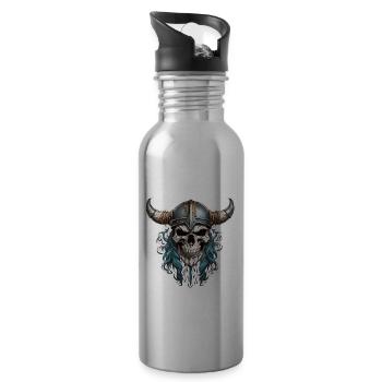 Wikinger / Thor / Odin / nordisch / keltisch - Trinkflasche mit integriertem Trinkhalm - Lightsilver - Rechts