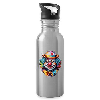 Clown / Cirque / Carnaval / Carnaval / Ludique - Gourde avec paille intégrée - argent clair - Droite