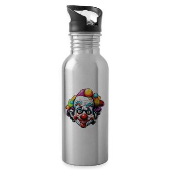 Clown / Cirque / Carnaval / Carnaval / Ludique - Gourde avec paille intégrée - argent clair - Droite