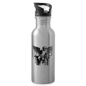 Cupid / Love / Arrow / Heart / Valentine's Day - Water bottle with straw - silver - Right