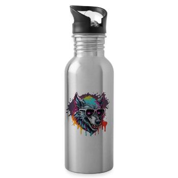 Werewolf / Full Moon / Creature / Transformation / Curse - Water bottle with straw - silver - Right