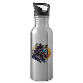Werewolf / Full Moon / Creature / Transformation / Curse - Water bottle with straw - silver - Right