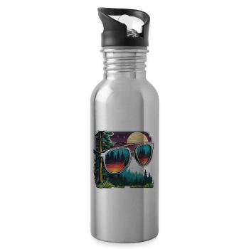 Sunglasses / Reflection / Forest / Reflection - Water bottle with straw - silver - Right