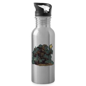 Hexenhandbuch / Zauberbuch / Halloween / Herbst - Trinkflasche mit integriertem Trinkhalm - Lightsilver - Rechts