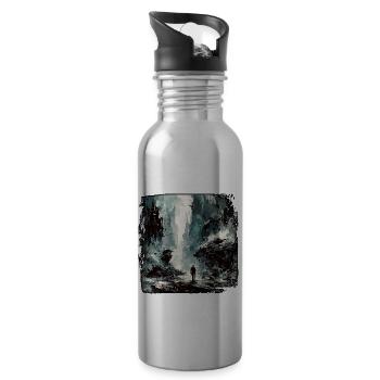 Apocalypse / Weltuntergang / Zerstörung / Anarchie - Trinkflasche mit integriertem Trinkhalm - Lightsilver - Rechts