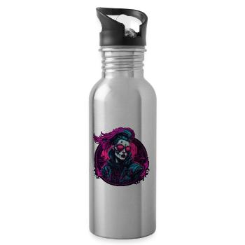 Gothic / Dunkelheit / Mystik / Schatten / Grusel - Trinkflasche mit integriertem Trinkhalm - Lightsilver - Rechts