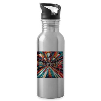 Bowling / Skittles / Bowling Alley / Pin / Strike - Water bottle with straw - silver - Right