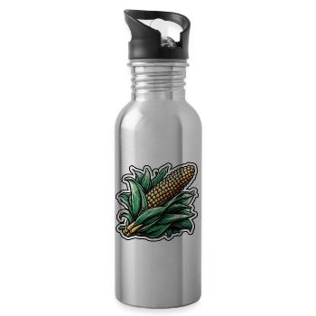 Food / Vegetables / Market / Vitamins / Design - Water bottle with straw - silver - Right