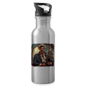 Matrose / Schiffsbesatzung / Decksmann / Anker - Trinkflasche mit integriertem Trinkhalm - Lightsilver - Rechts