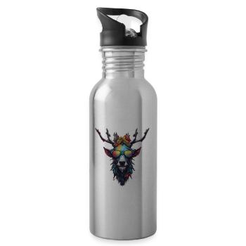 Wendigo / böser Geist / Besitzergreifend / Horror - Trinkflasche mit integriertem Trinkhalm - Lightsilver - Rechts
