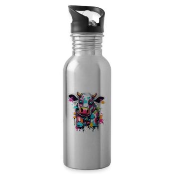 Robot Animal / AI / Mechanized Animals / Comic - Water bottle with straw - silver - Right